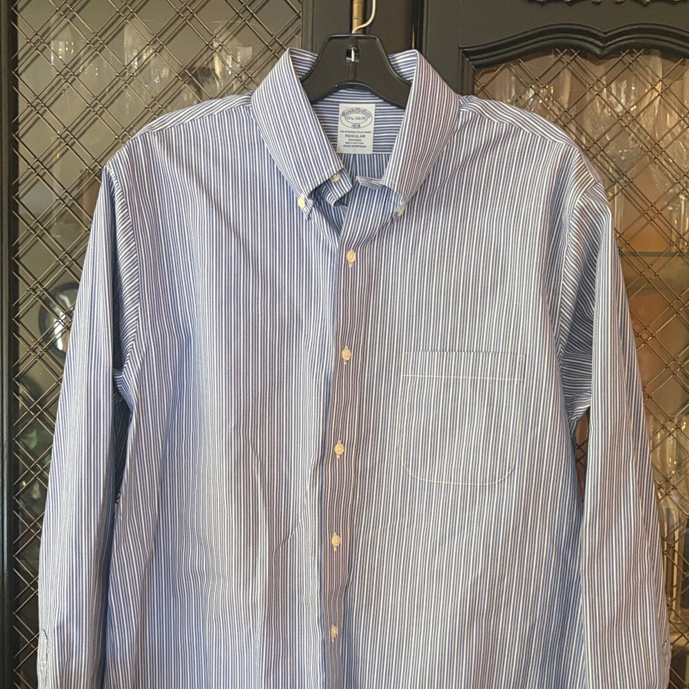 Brooks Brothers Blue Striped Men's Shirt